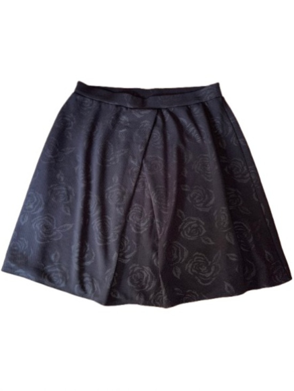 Studio 253 Black Floral Skater Skirt size XL